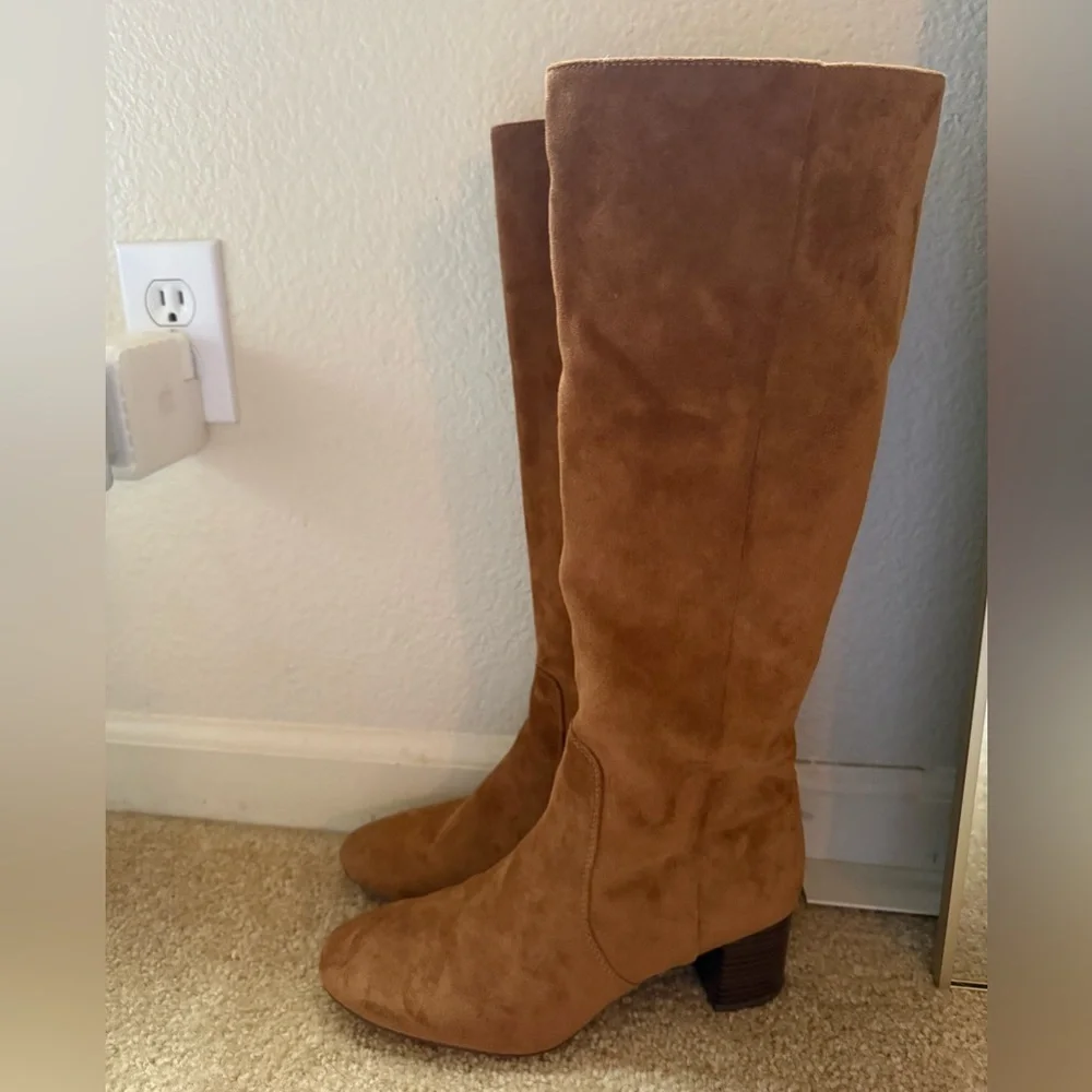 J. Crew Tan Suede Over the Knee Boots